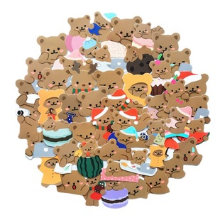 South Korea cute brown bear baking dessert decoration cartoon car stickers refrigerator skateboard luggage DIY stickers