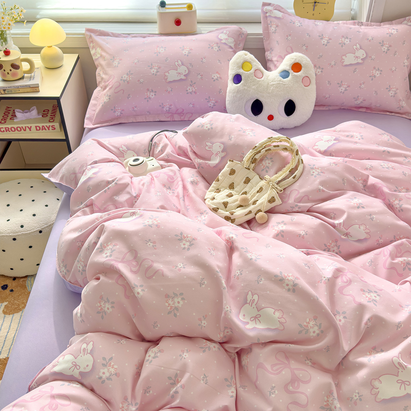 ins dormir desnudo cuatro piezas de sábanas de algodón imitación cubierta madre y bebé clase A dormitorio tres piezas de ropa de cama regalo