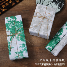 新款灰花绿花图礼物雪梨纸ins风原创轻奢包装纸饰品鲜花包装材料