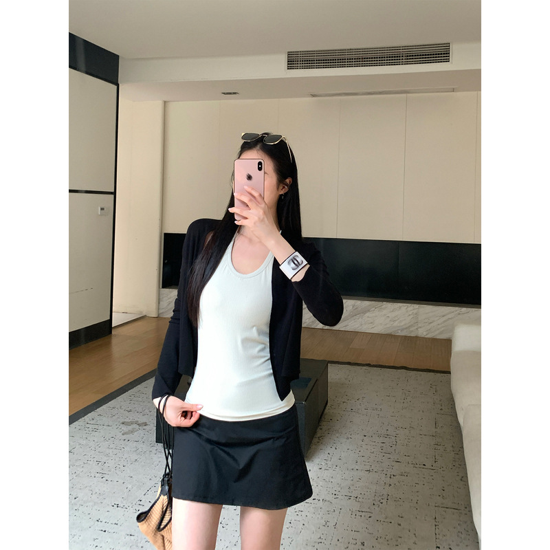 周淼ZHOUMIAO【遛弯多造型】天丝羊毛极简开衫 慵懒短款针织衫女|undefined