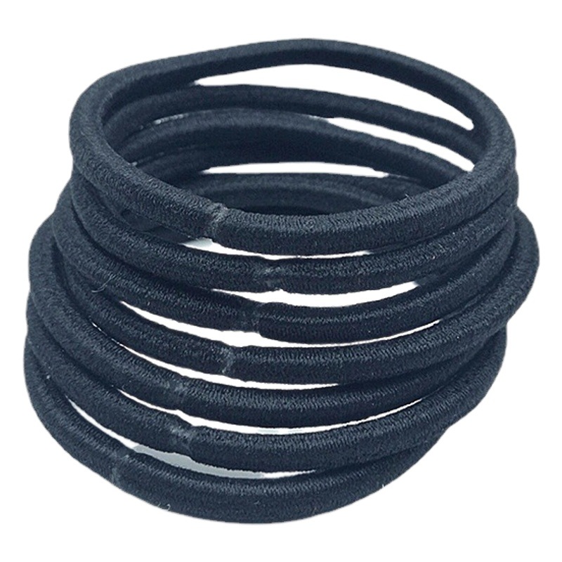 Amazon 4mm Diadema Negro banda de goma sin costura alta banda elástica para el cabello adulto lazo cuerda Accesorios básicos para el cabello