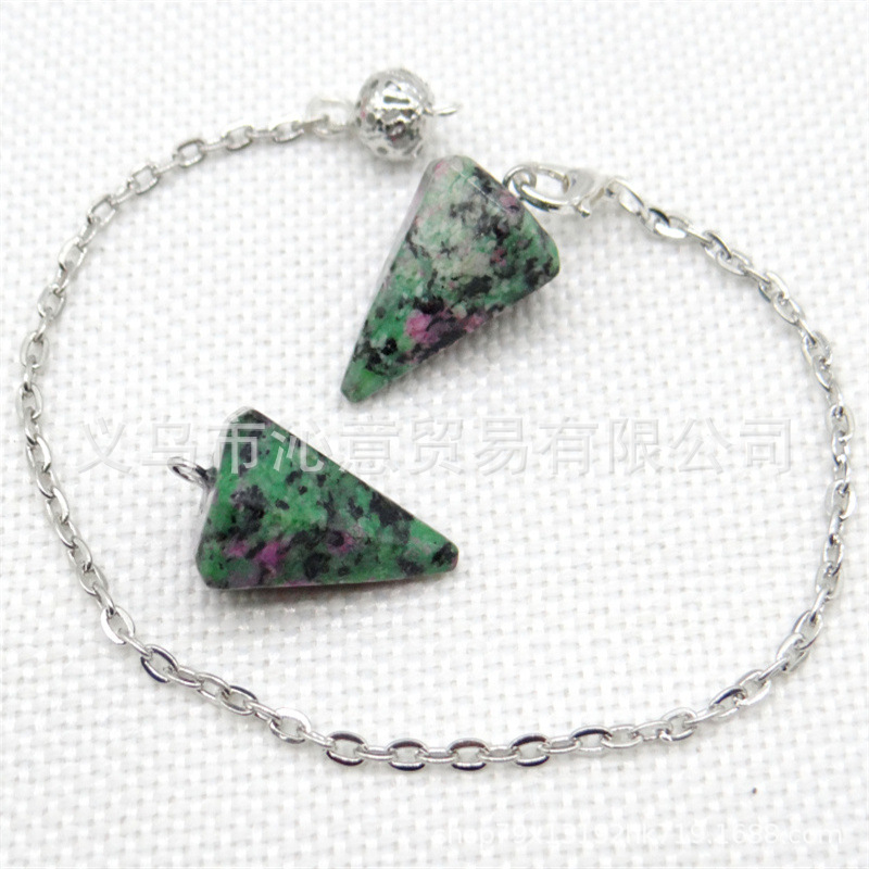 Venta caliente ágata natural cristal piedra preciosa cono hexágono cono colgante DIY cristal colgante espíritu péndulo