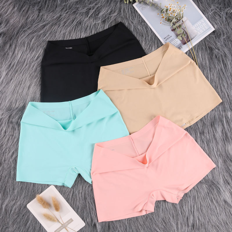Big factory direct Ice Silk seamless safety pants underwear women's anti-light boxer pants women's boxer pants sports underwear women