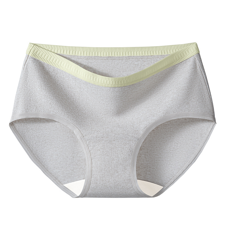 Calzoncillos de color de contraste de cintura media de algodón de color puro algodón de grado 10A entrepierna antibacteriana sin costuras bolsa de gran tamaño cadera entrepierna larga ropa interior de mujer image 10