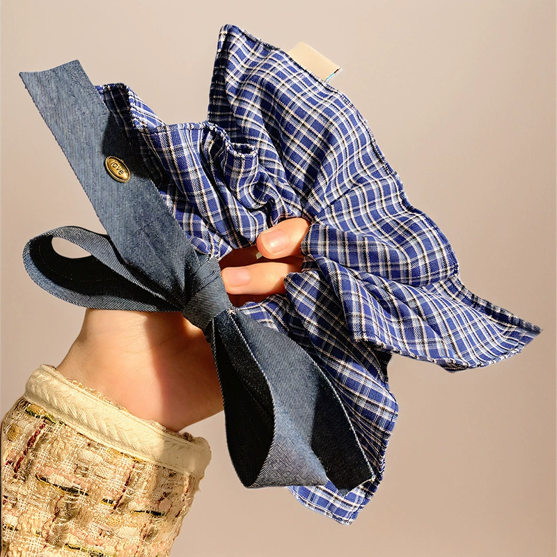 South Korea's 2025 new large intestine hair ring bow retro large intestine ring girl high ponytail low ponytail female hair accessories