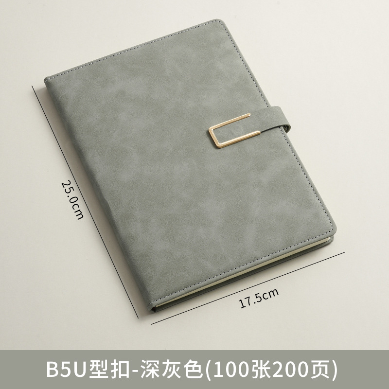A5 cuaderno de notas logotipo de oficina de negocios regalos de cuero suave grueso de alto valor de la cara hebilla cuaderno de notas caja de regalo