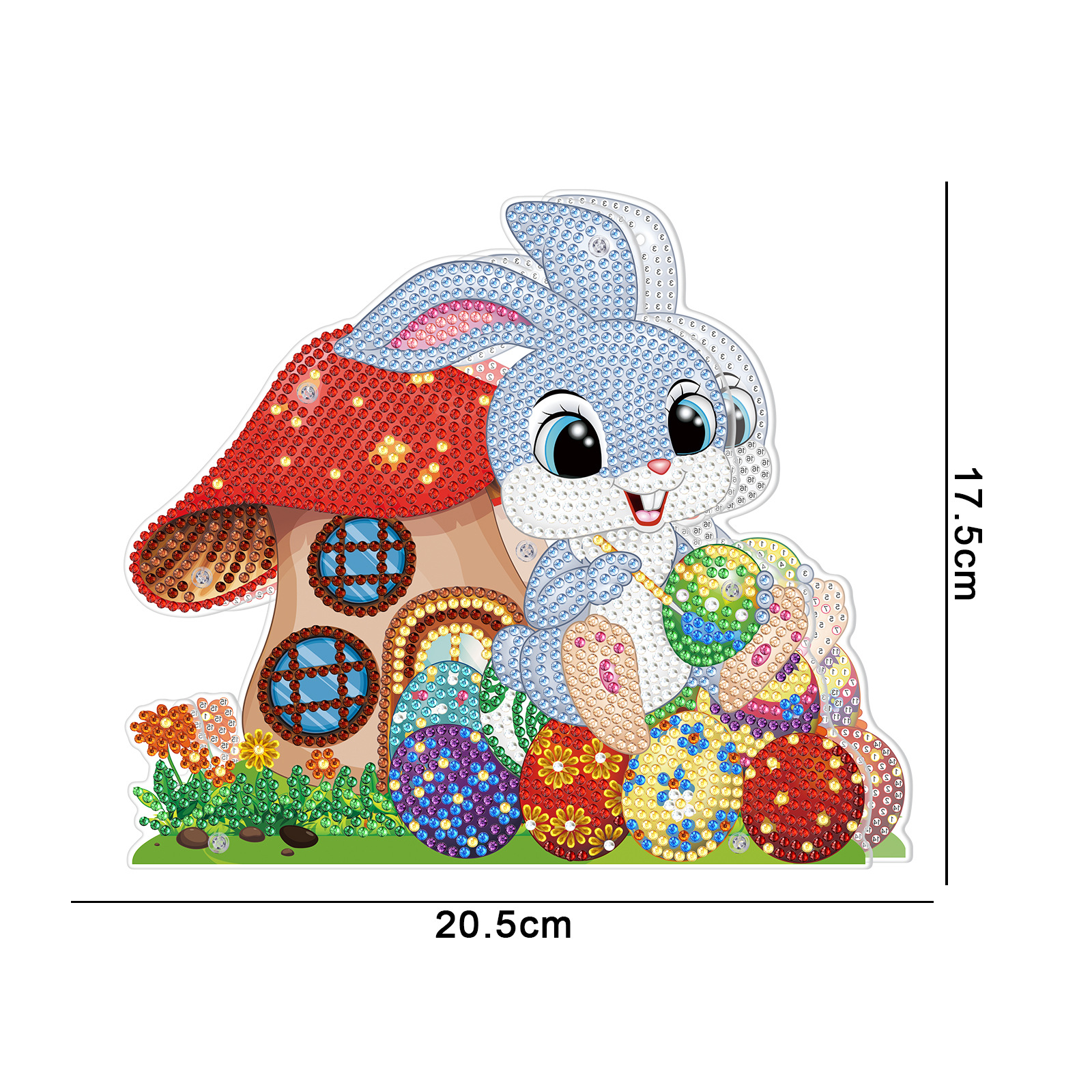 Accesorios para pintura de diamantes, pintura de diamantes de Pascua, lámpara decorativa DIY, aplique de diamantes hecho a mano, luz nocturna de conejo