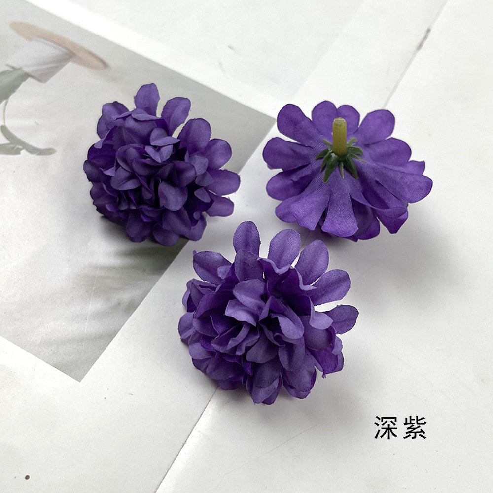 Simulación multicapa hortenida crisantemo cabeza DIY hecha a mano tocado material flor artificial decoración de la sala de bodas diseño de fondo de pared