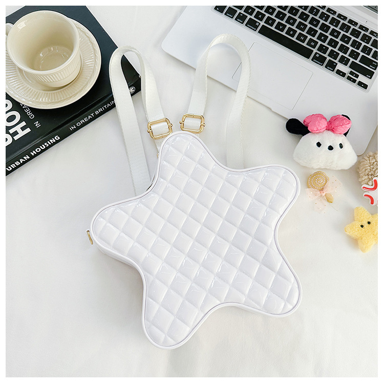 2025 New style fashionable star Backpack, diamond-shaped PVC jelly bag, fresh and sweet campus ladies' backpack undefined