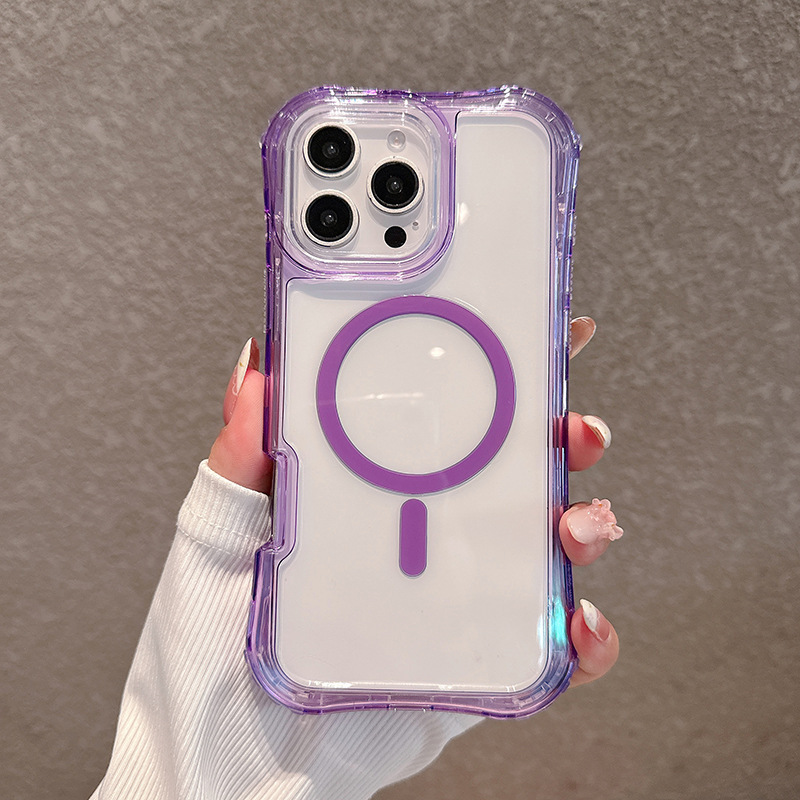 东南亚新品适用IP16PROMAX磁吸美腰三合一透明手机壳挂绳N52强磁|undefined