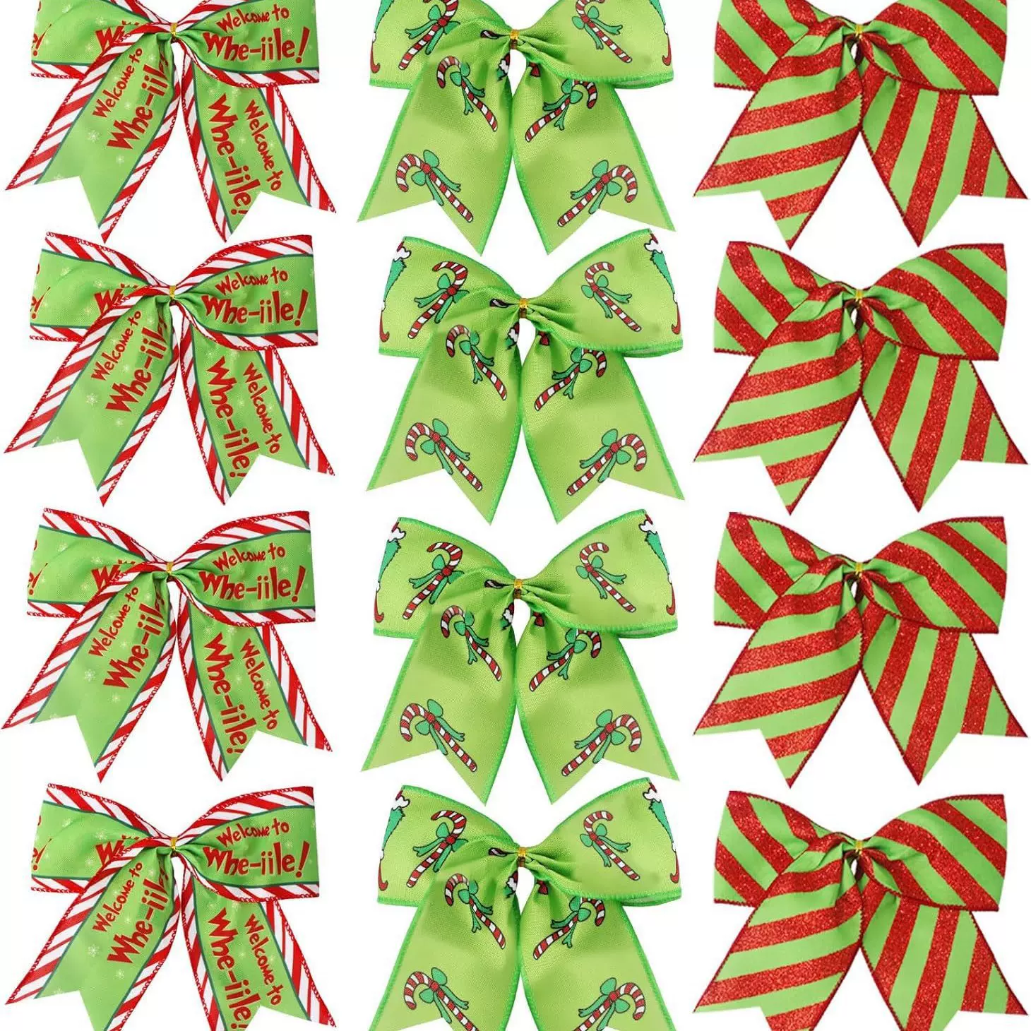 跨境圣诞糖果庭院装饰蝴蝶结圣诞节派对节日圣诞树装饰多色蝴蝶结