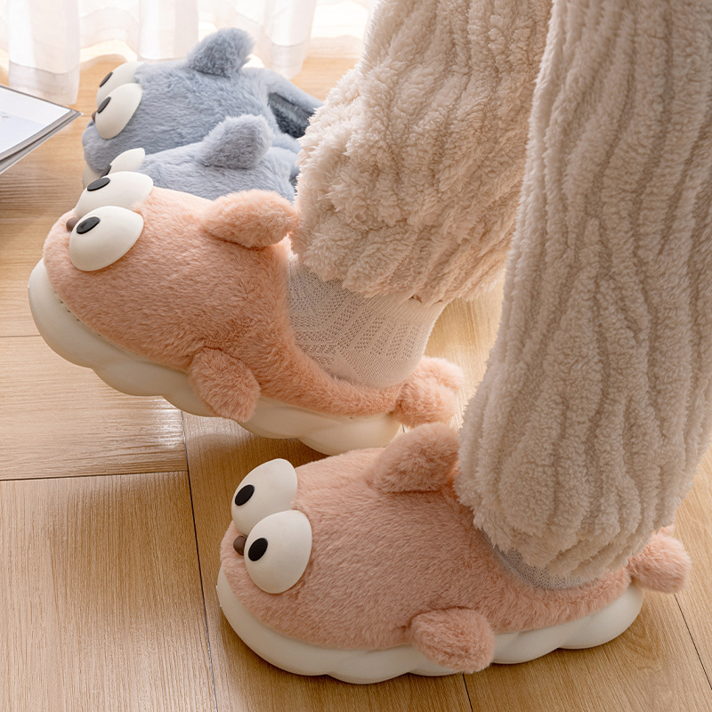[Clearout Special Offer] Cotton Slippers for Women with Velvet Thick Soles for Autumn and Winter Home Warm Stuffed Cotton Shoes for Men