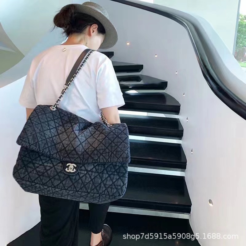 Guangzhou otoño e invierno xiaoxiangfeng Airport Bag nicho retro vintage Danning vaquero sentido bolso tote de gran capacidad