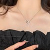 Crossing geometric pendant flowing soverell fashion star neck chain cross personality necklace mangxing design sense four clavicle flash diamonds