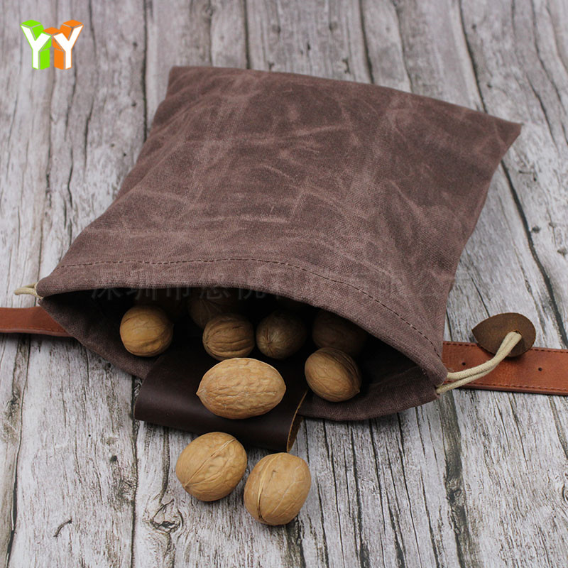 帆布户外园林果子采摘袋 便携挂腰防水野营工具包 野外生存觅食袋