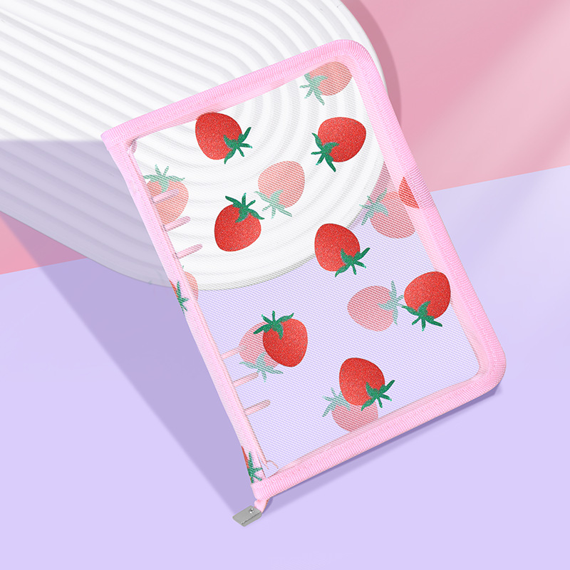 Japonés y coreano ins brillo de 6 agujeros de hojas sueltas cuaderno cremallera borde transparente brillo estrella persiguiendo libro Shell en stock