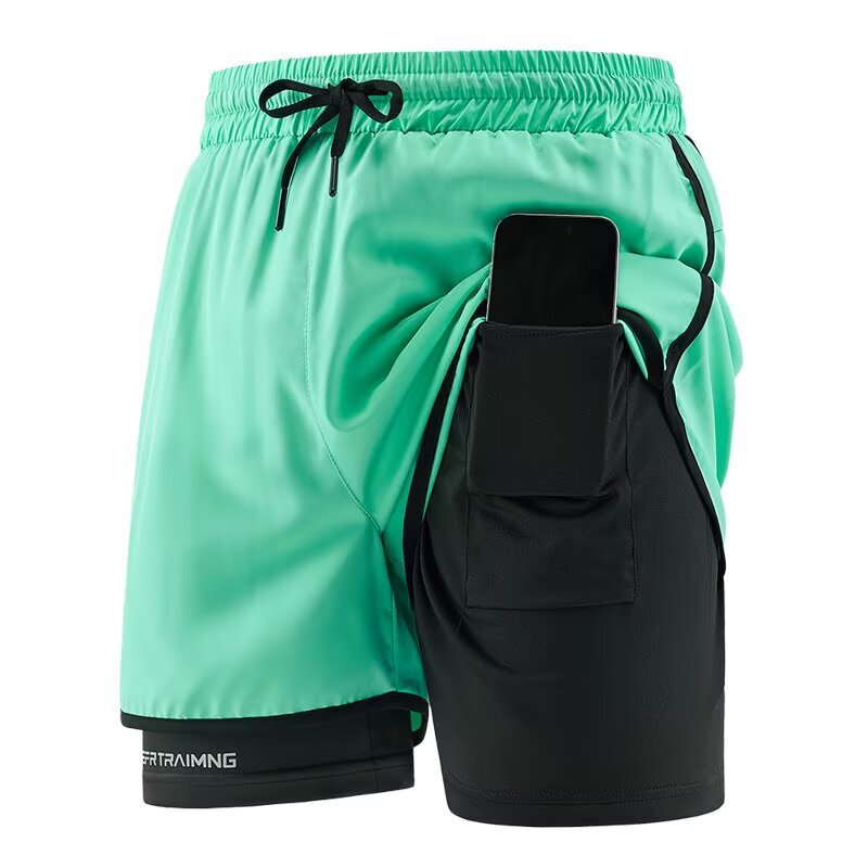 Clearance Fake Two-piece Sports Swimming Shorts Men's Quick-drying Three-point Fitness Running Basketball Training Four-point Medium Pants