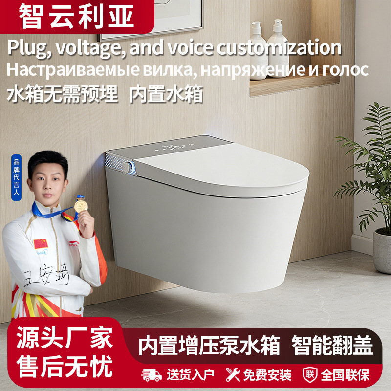 包安装壁挂智能马桶挂壁全自动翻盖座圈加热无水压限制出口俄罗斯