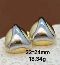 16g Weight 1 Pair IG Style Geometric Mixed Metal Plating Copper 18K Gold Plated Ear Studs