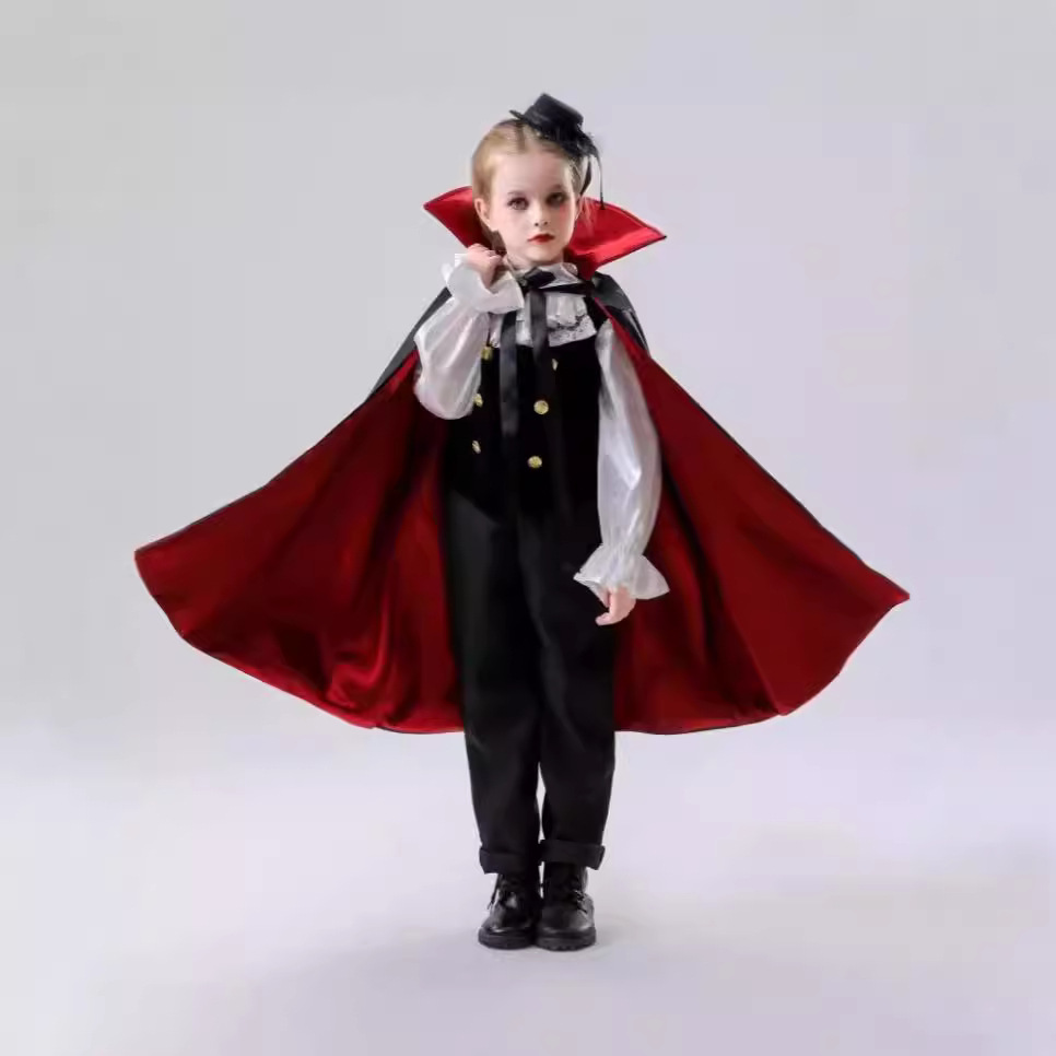 New Halloween cosplay role-playing stage costume, children's cape, cloak, Grim Reaper, vampire man_voghion.com