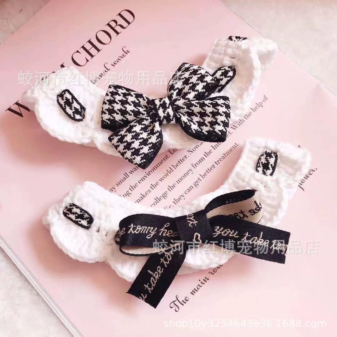 Кошачий воротник вязаный шерстяной воротник для домашних животных вязаный шарф ювелирные изделия Новогодний нагрудник скользкое полотенце шарф для собак