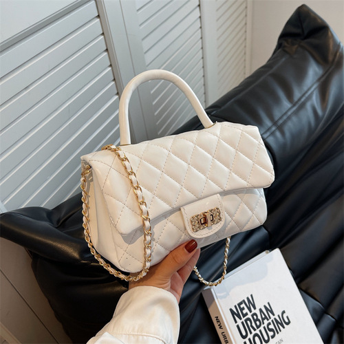 Diamond embroidery small bag for women  early autumn new fashion chain crossbody bag popular texture handheld small square bag