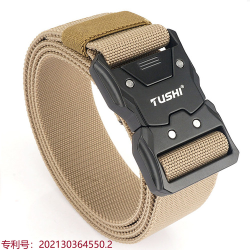 New Tactical Buckle Men's Elastic Elastic Belt Workwear Outdoor Training Versatile Belt Quick Release Pants Belt Wholesale