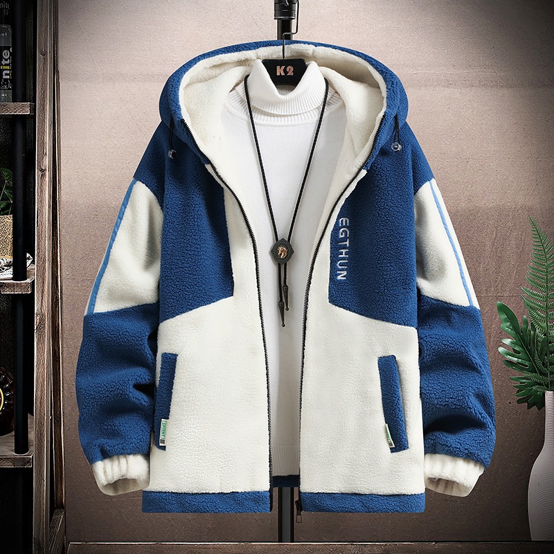 Lamb Wool Jacket Men's Jacket Loose Winter Coat Men's Trend Cotton Clothes Men's Teenagers With Cotton And Thicker_voghion.com