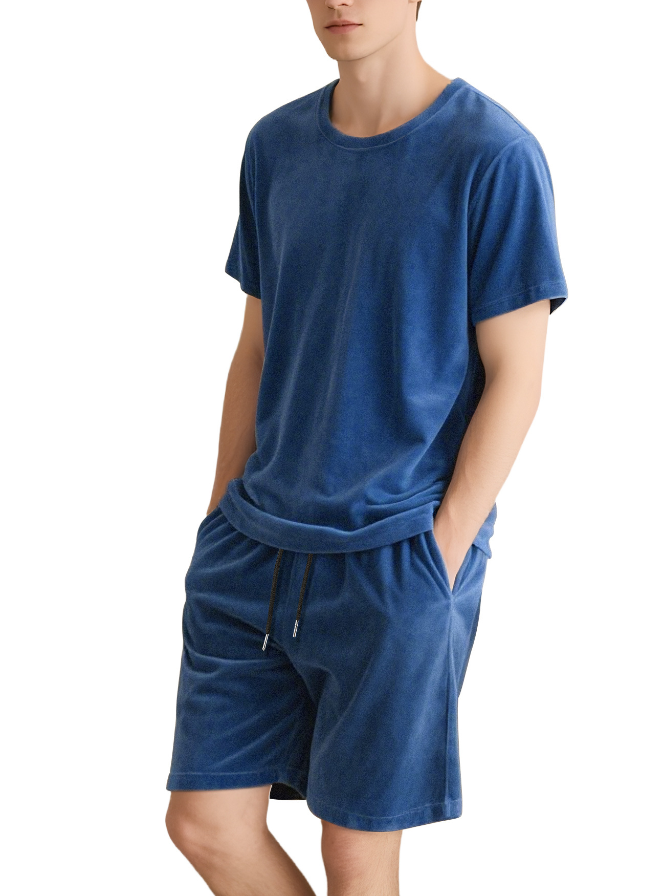 Herren Sport Set T-shirt Und Shorts In Einfarbigem Design_voghion.com