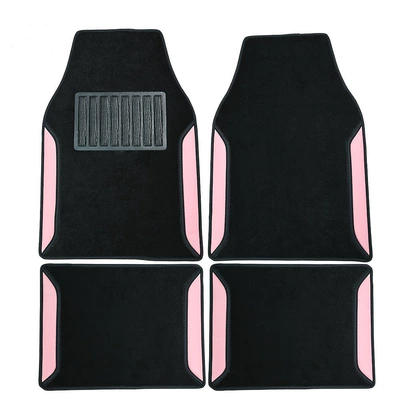 Cross-border Temu Amazon universal car floor mat four-piece set, dirt-resistant, non-slip, wear-resistant car protection mat (Universal Foot Pad) - pink