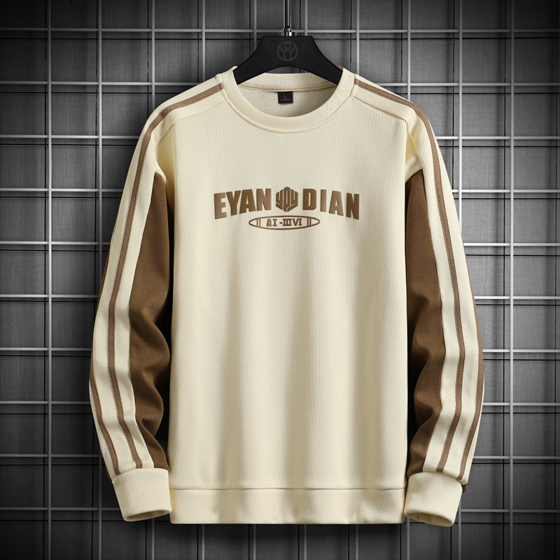 Sweatshirt 2024 autumn new versatile Korean version trendy long sleeved t-shirt plus size M-8XL base shirt men's top_voghion.com