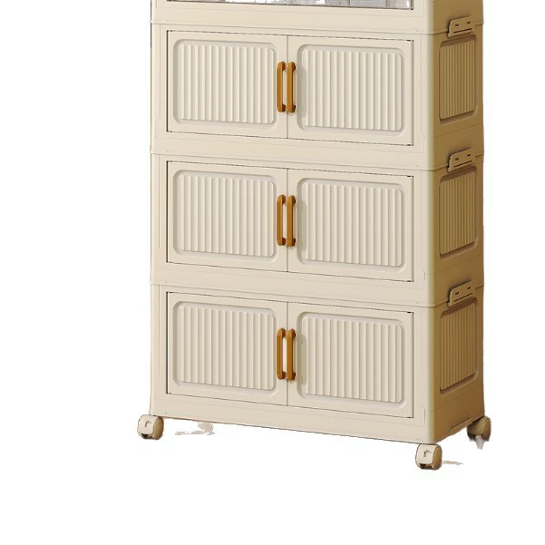 Storage cabinet for organizing clothing, snacks, kitchen, folding multi-layer, no-assembly headboard storage cabinet
