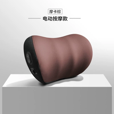 Car Headrest and Lumbar Support: Headrest - small-waist-massage-headrest-mocha-brown
