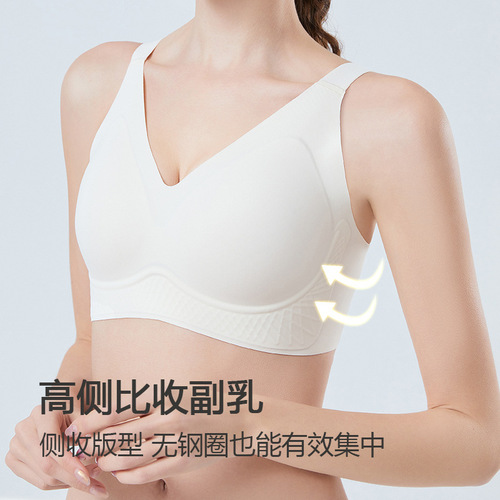 Underwear for women with big breasts, summer thin, steel-free sports breast-retracting, adjustable anti-sagging large size bra