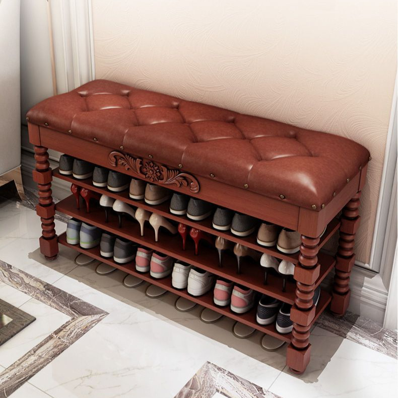 歐式鞋櫃新款換鞋凳門口可坐奶油風入戶門美式實木輕奢實用