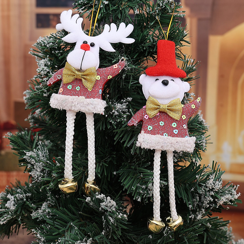 Decoração de Natal transfronteiriça de venda quente, decoração de janela com pingente pequeno, velho de pernas compridas com sino, decoração de suspensão, decoração de atmosfera