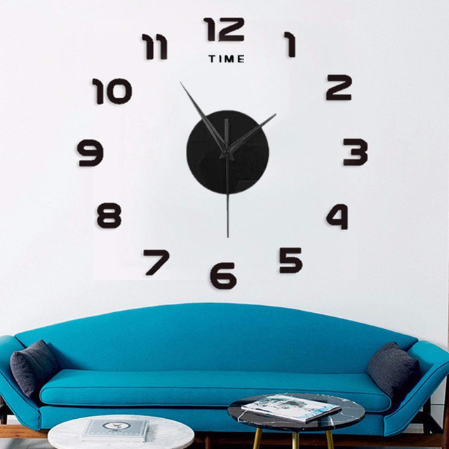 (40-50cm) 검은 벽시계 (EVA, 단일 레이어 번호, 포인터 색상 메시지 고객 서비스를 남기기 위해 포인터 필요
