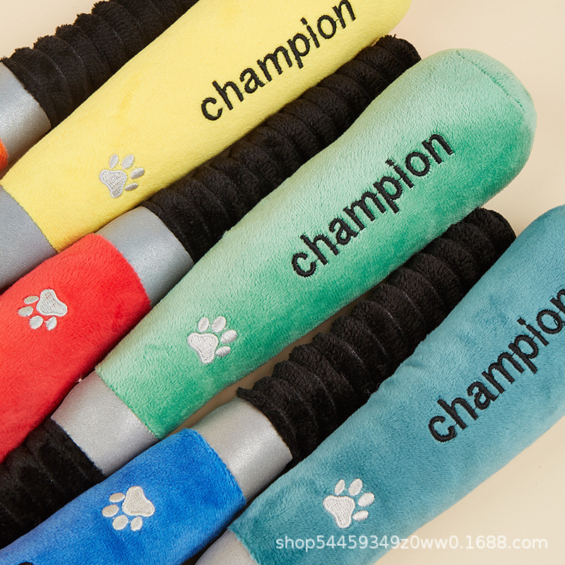 제조사의 새로운 애완 동물 봉제 소리 야구 방망이 야구 세트 장난감 개와 고양이 교육용 치아 연삭 및 청소 장난감