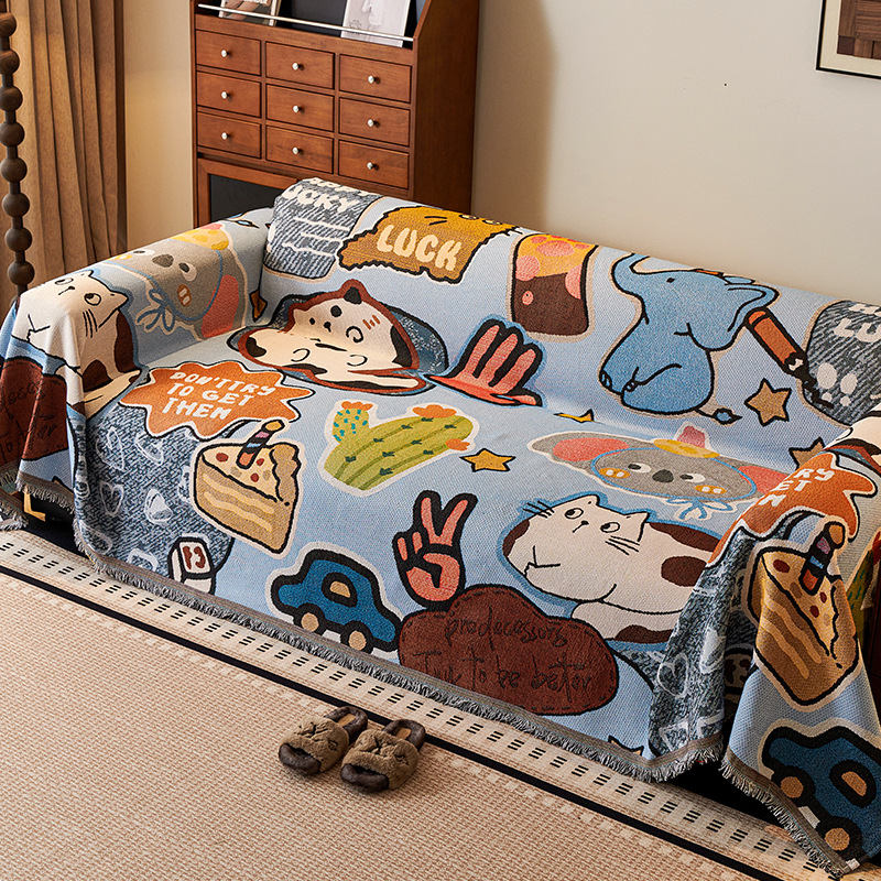 Caricatura nueva cubierta de sofá nuevo todo incluido anti-gato arañazo toallas de cubierta universal cuatro estaciones de una cubierta de sofá completo