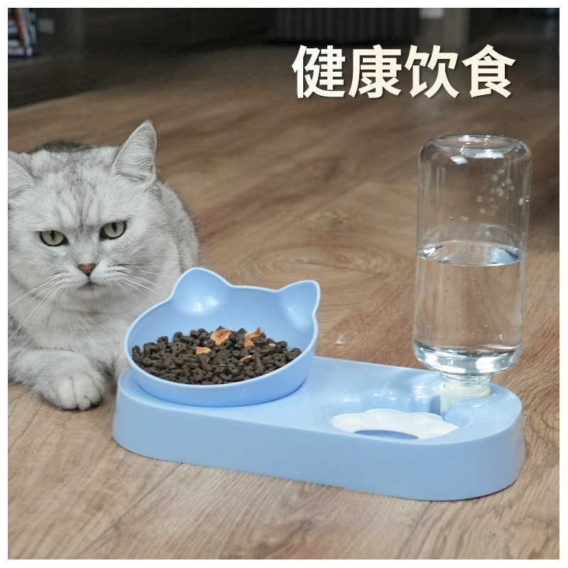猫碗双碗保护颈椎自动饮水防打翻食盆狗碗泰迪狗盆饭盆猫咪狗用品