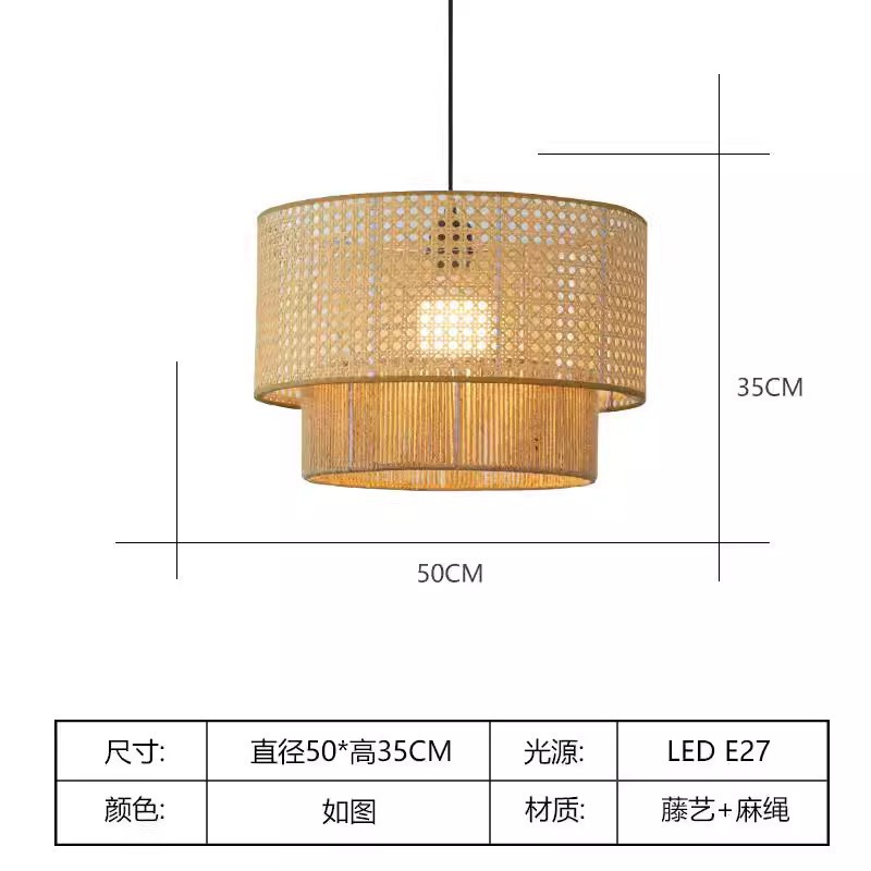 Nuevo estilo chino hotel japonés retro comedor dormitorio sala de estar de alojamiento bar de té de caña lámparas zen candelabros