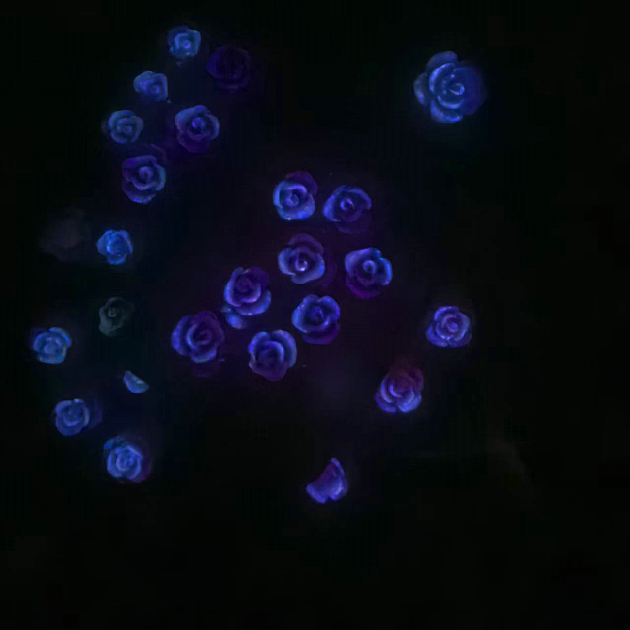 大小夜光光变玫瑰花夏天热卖美甲饰品外贸出口内销地摊都可以00