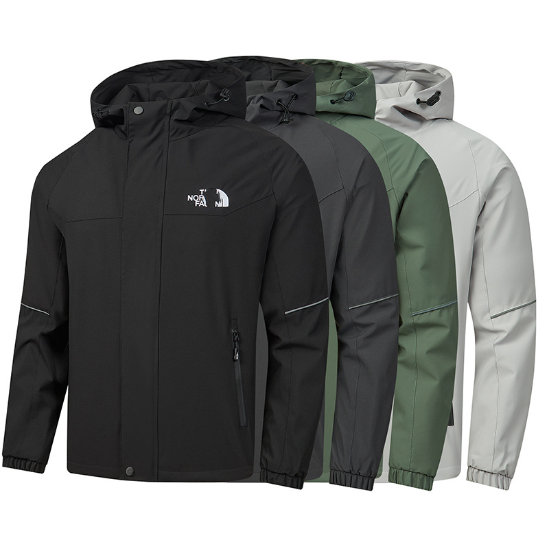 Cross-border outdoor jacket TNF coat with hood, windproof and waterproof, sporty and casual, embroidered, North Face, European and American trendy brand