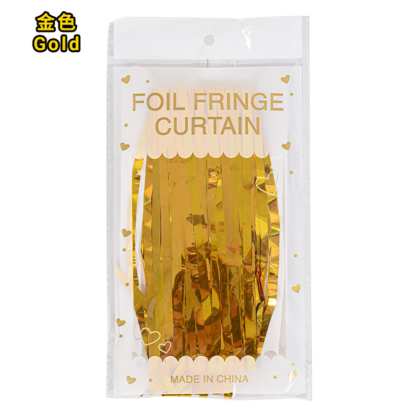 1 * 2m cortina de seda brillante decoración de la fiesta pared de fondo de oro de brillo de aluminio cortina de seda fábrica al por mayor
