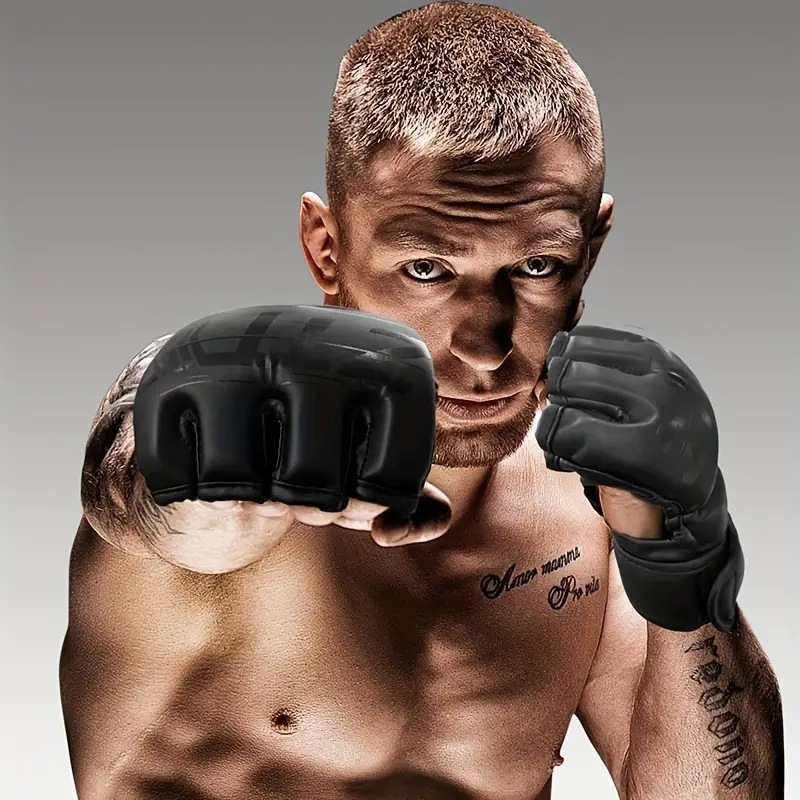 Guantes de entrenamiento de lucha MMA Sanda de venta directa de fábrica ZTTY, serie UFC, guantes de combate profesionales de medio dedo