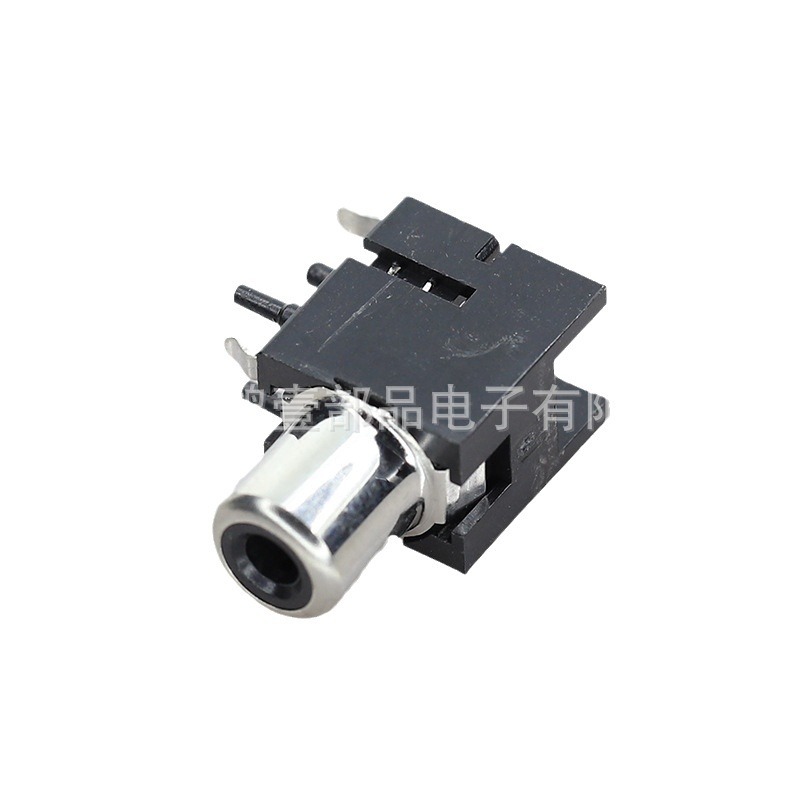 Hongyi Parts Rca Jack 3-Pin with Positioning Av Socket Black with Switch Video Socket