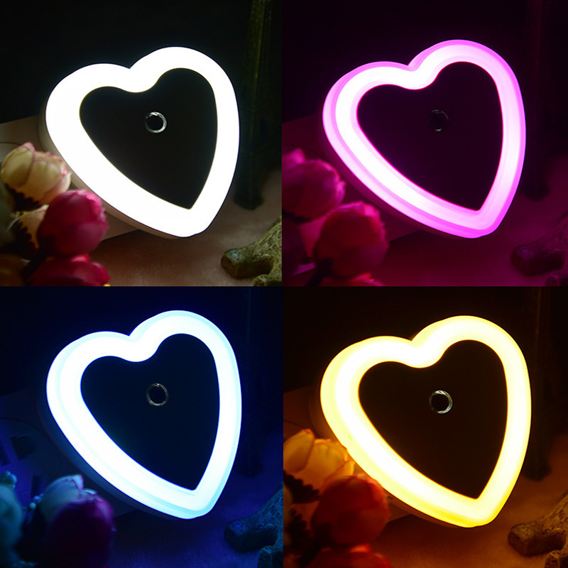 US-regulated cross-border light square round heart-shaped light-controlled induction night light plug-in bedside bedroom feeding light baby LED light US-regulated cross-border light square round heart-shaped light-controlled induction night light plug-in bedside bedroom feeding light baby LED light
