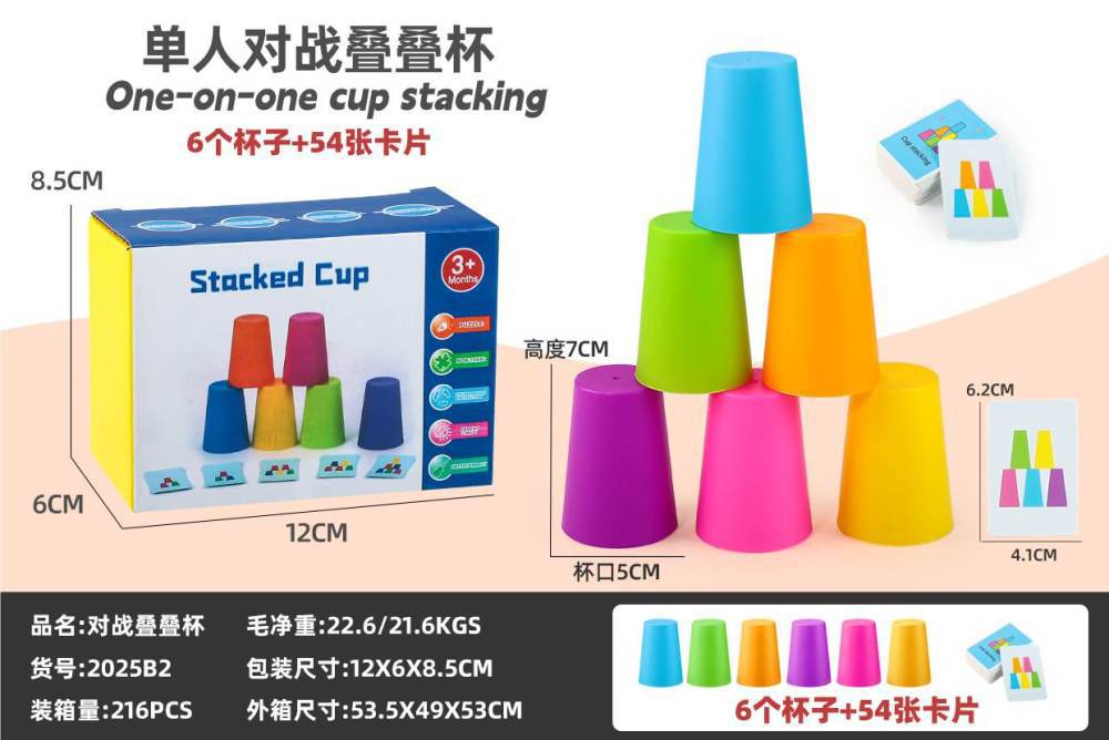 Amazonas mente lógica concentración entrenamiento juguetes de niños juegos de cartas interactivos dos contra dos tazas apiladas