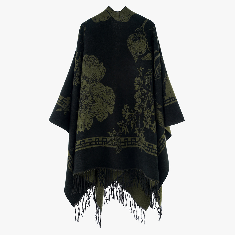 Nueva impresión universal otoño y invierno jacquard chal chal imitación de cachemir doble cara chal popular en Europa y América