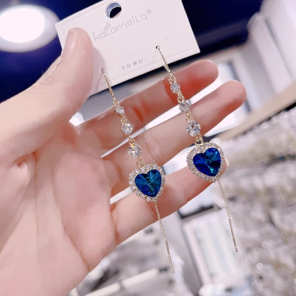 A-0796 blue love ear wire